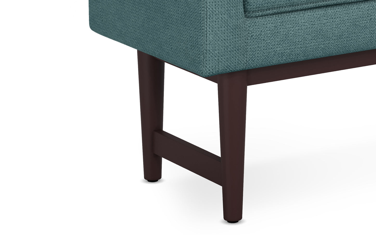 Smoky Teal Linen Style Polyester | Scott Ottoman Bench