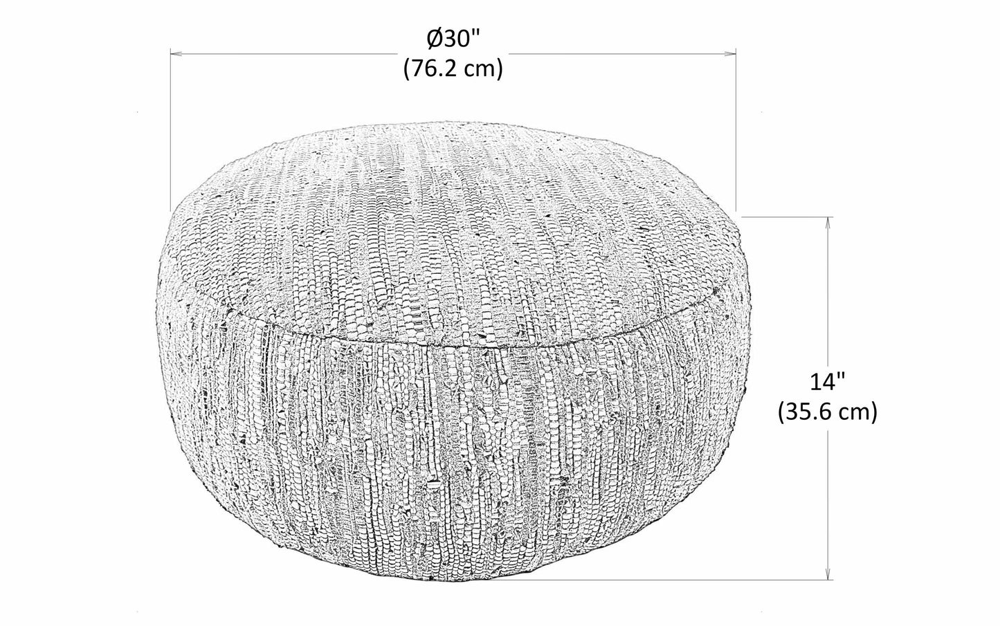 Fredrik 30 inch Round Pouf