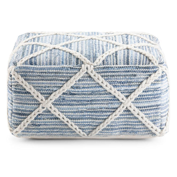 Blue and Natural | Cowan Square Pouf