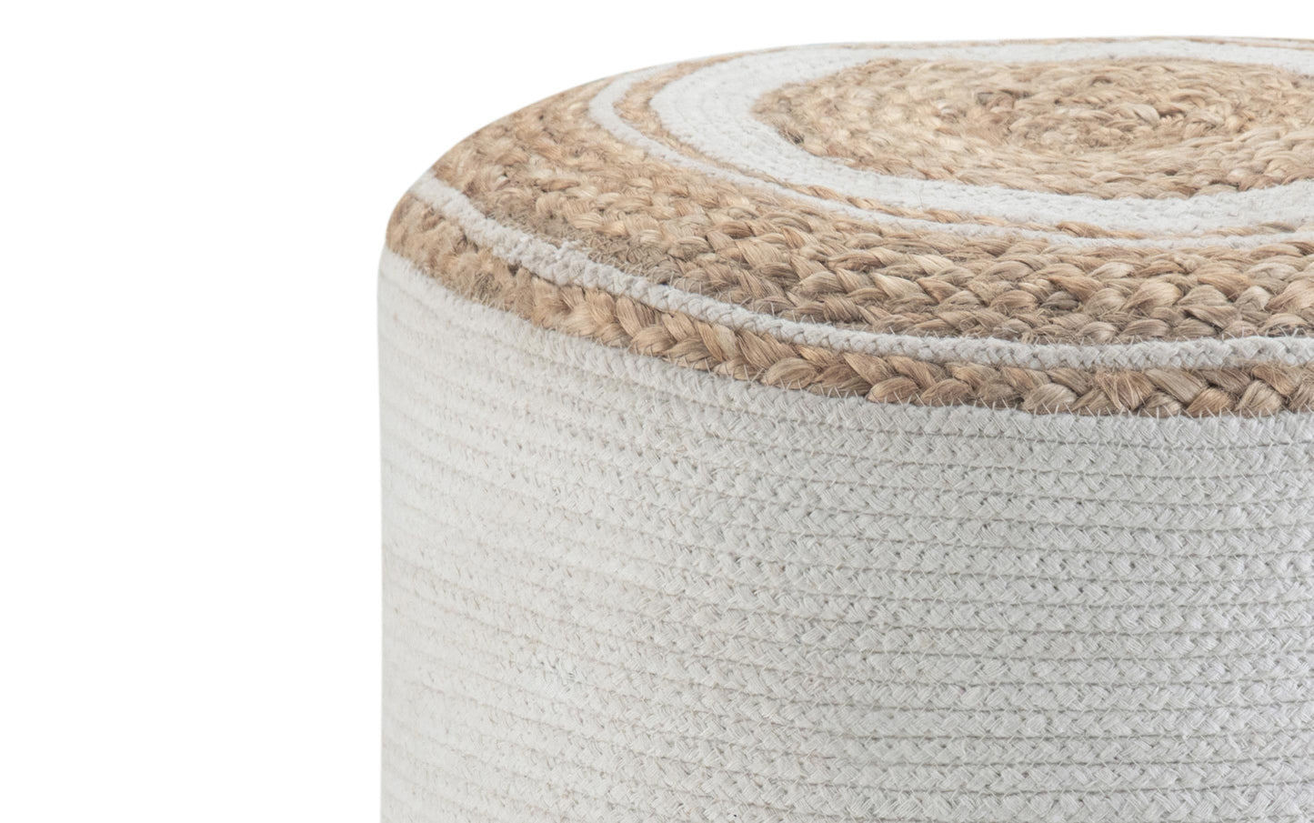 Serena Round Braided Pouf in Natural