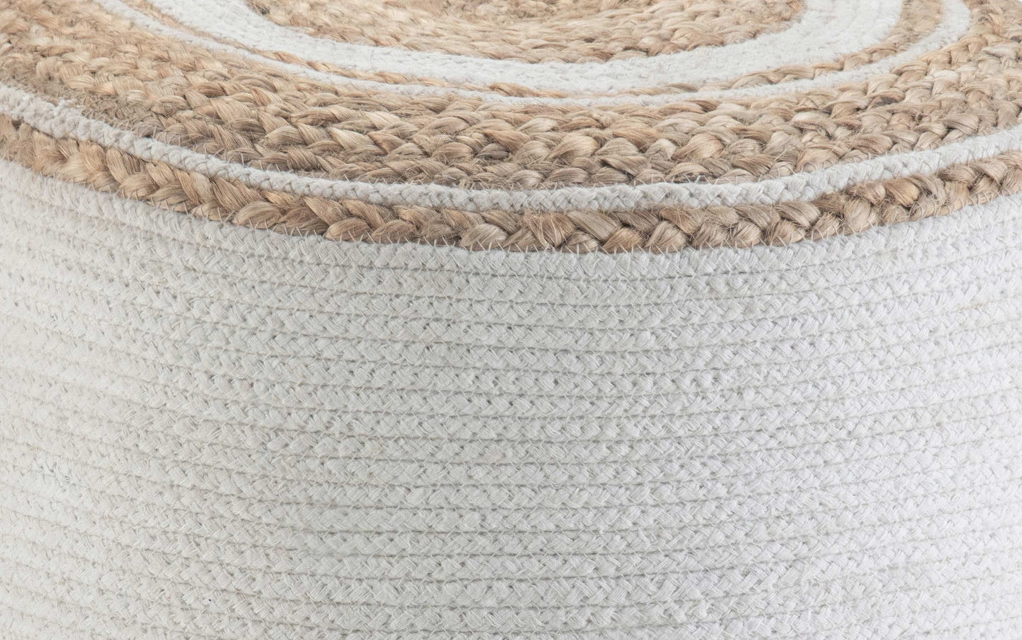 Serena Round Braided Pouf in Natural