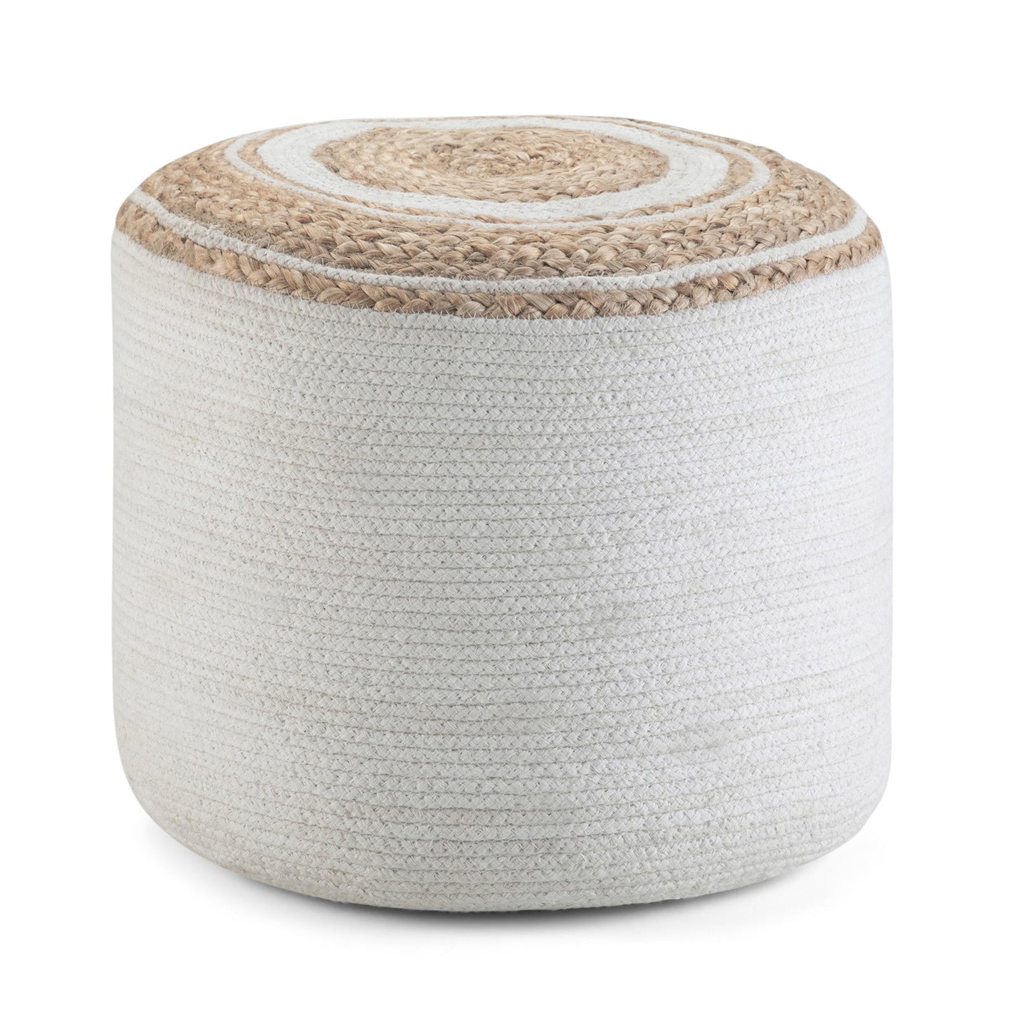 Serena Round Braided Pouf in Natural