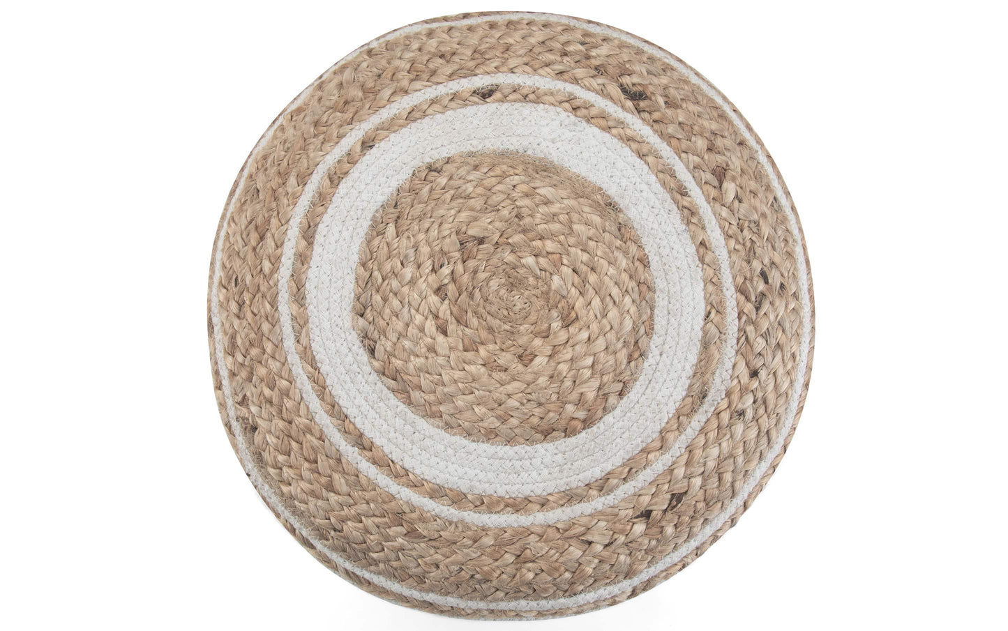 Serena Round Braided Pouf in Natural