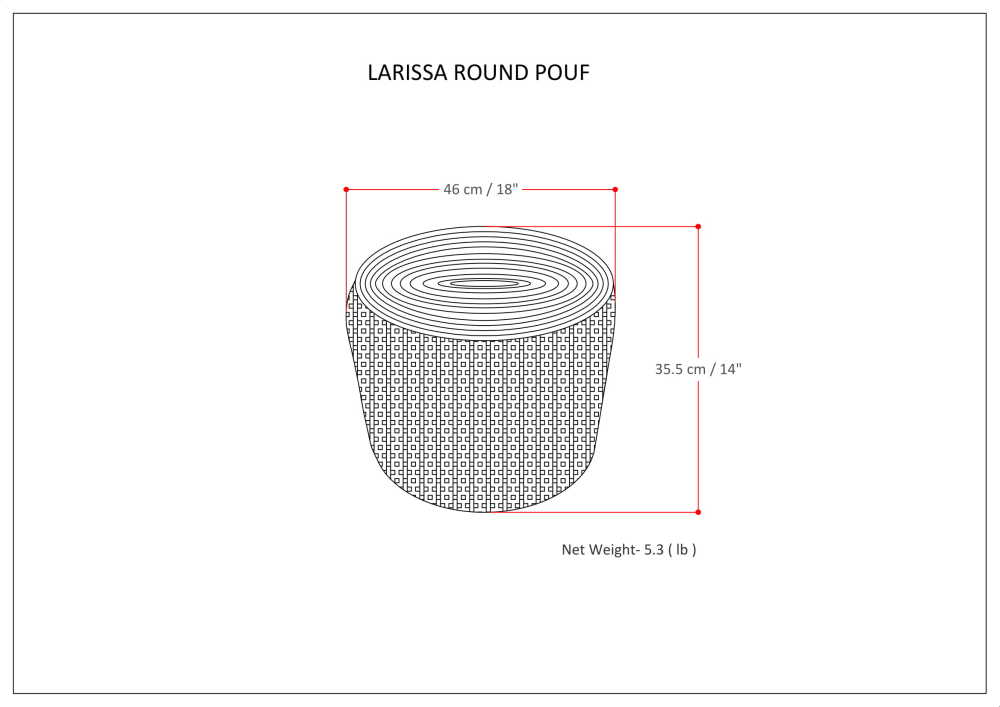 Larissa Pouf in Natural and Maroon
