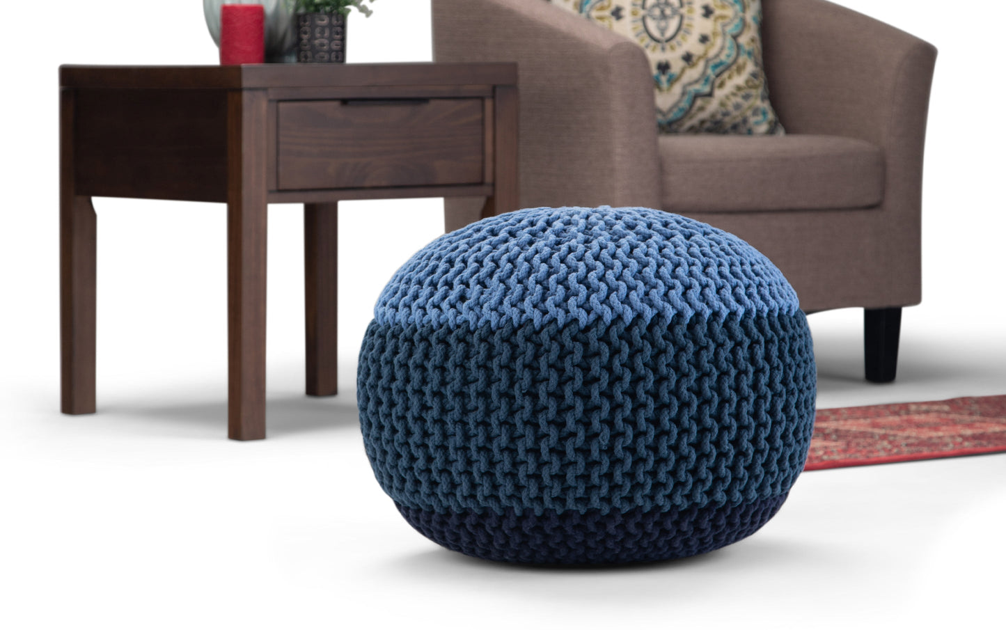 Nikki Hand Knit Round Pouf