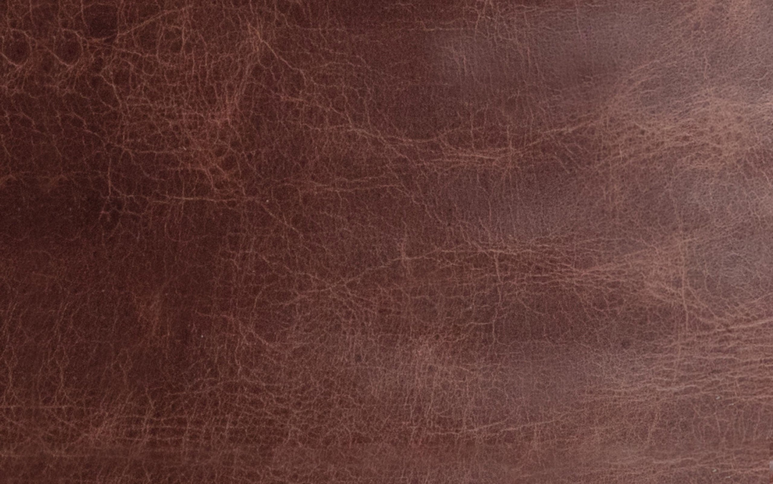 Distressed Brown | Connor Round Leather Pouf