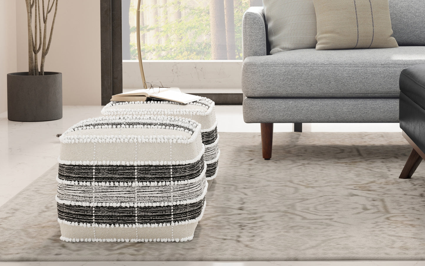 Barley Square Pouf