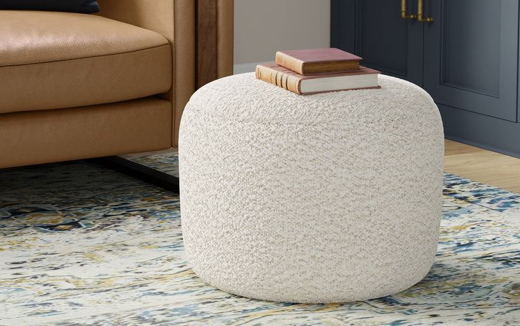 White | Chantal Round Pouf