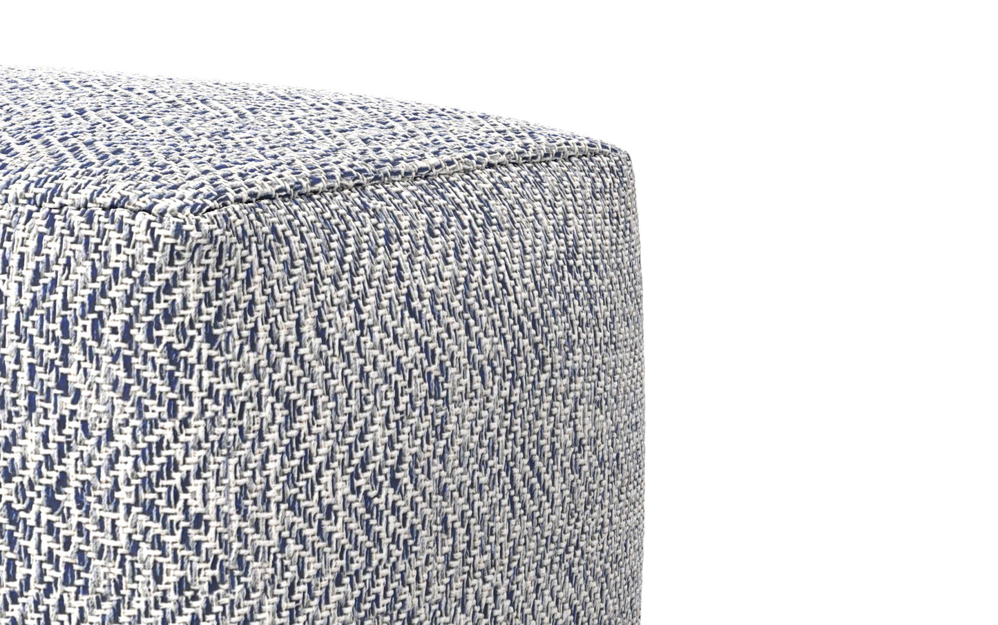 Denim Melange | Nate 18 inch Square Pouf