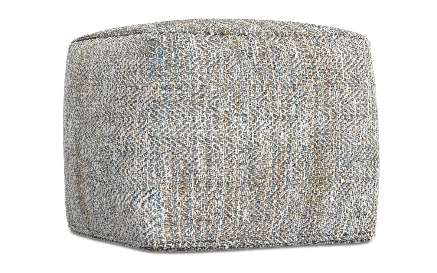 Grey Melange | Nate 18 inch Square Pouf