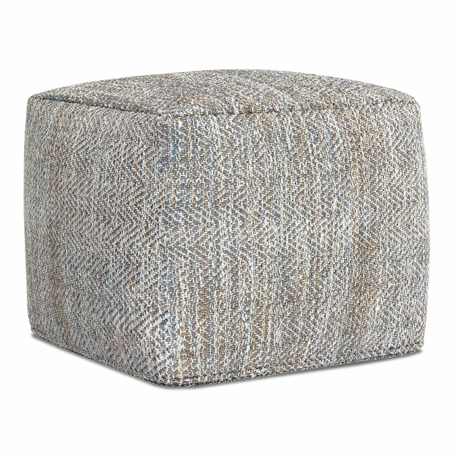 Grey Melange | Nate 18 inch Square Pouf