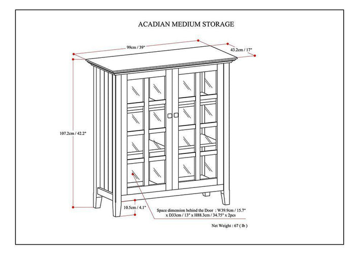 Brunette Brown | Acadian Medium Storage Cabinet