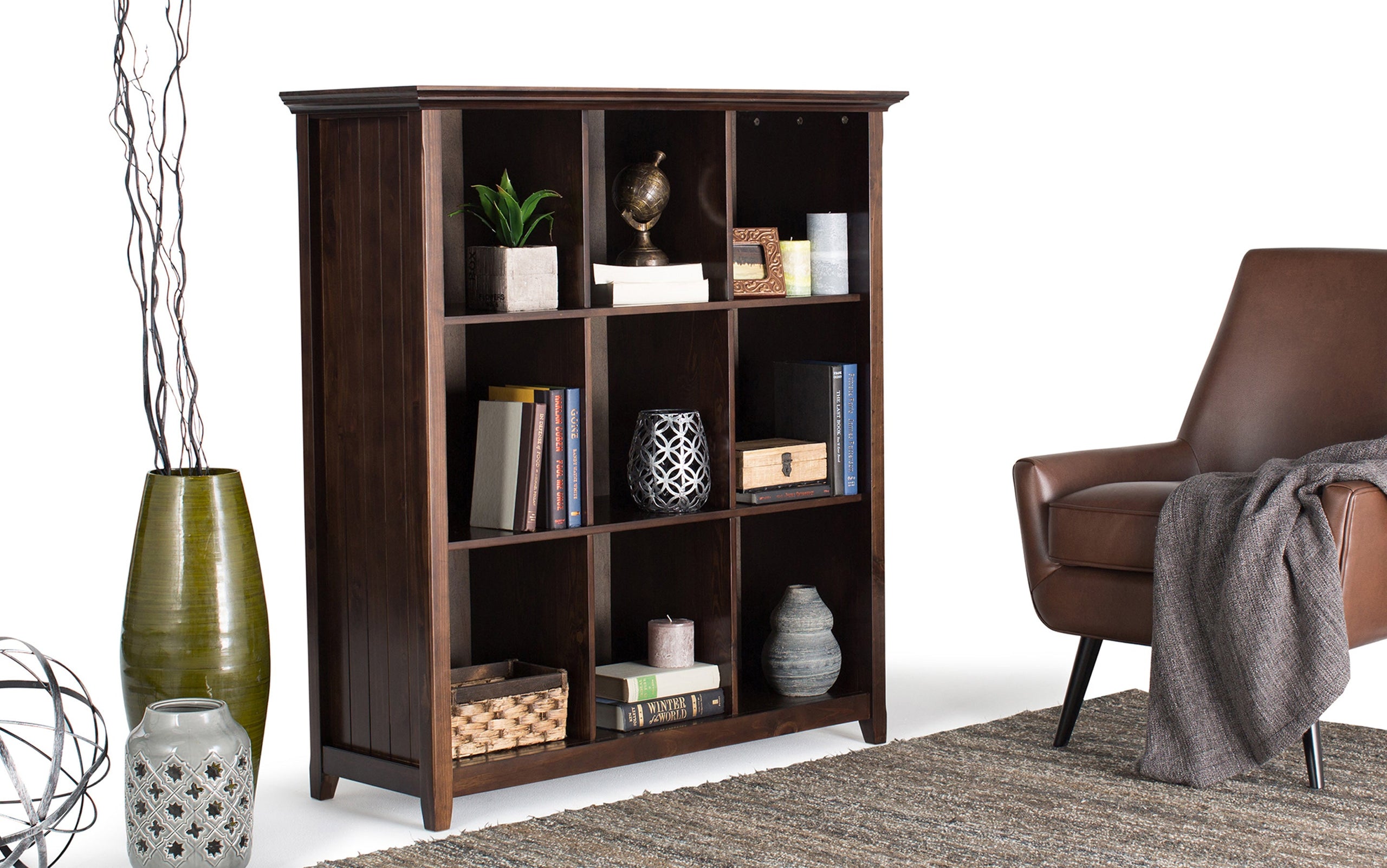 Brunette Brown | Acadian Nine Cube Bookcase & Storage Unit
