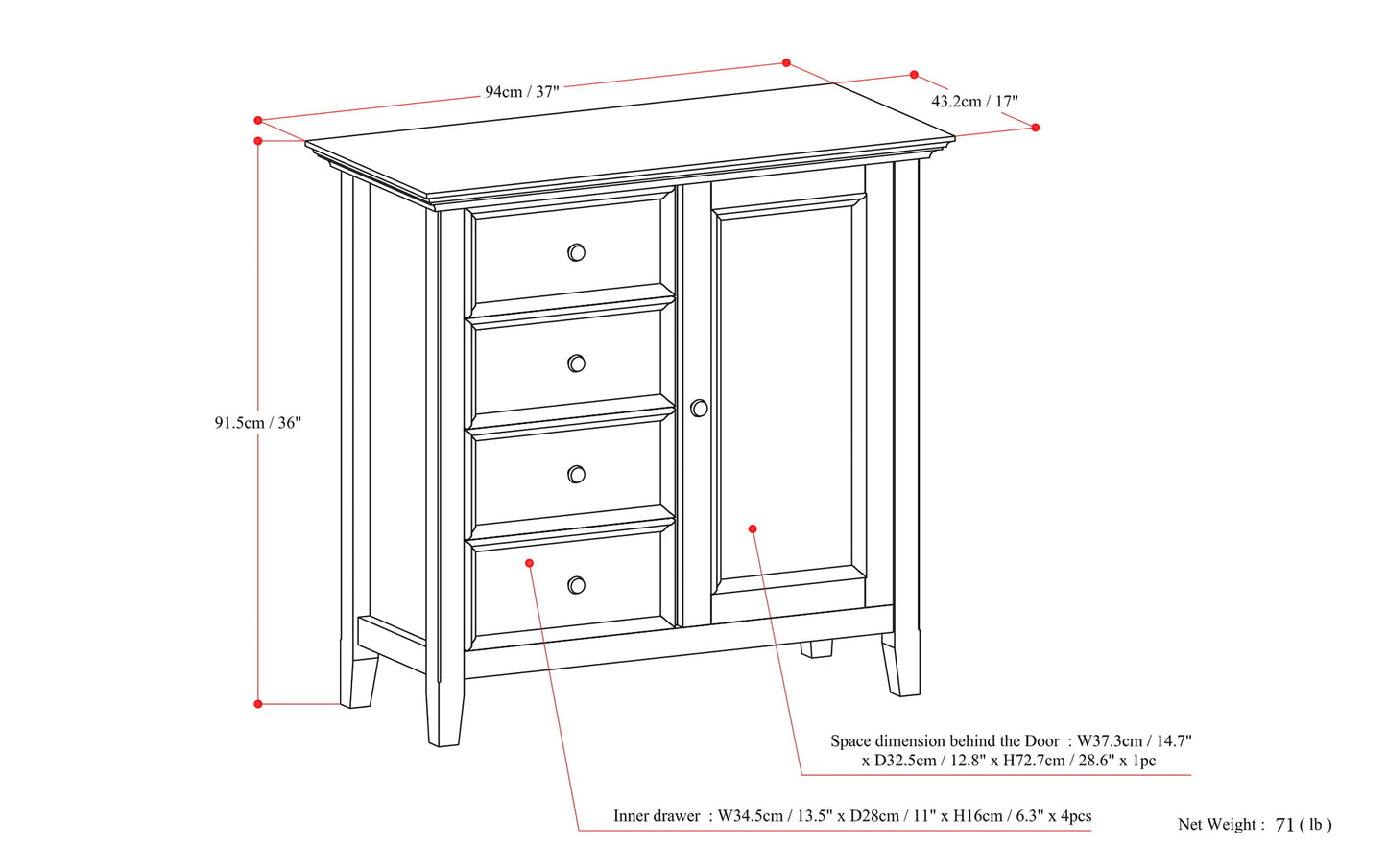 Hickory Brown | Amherst Medium Storage Cabinet