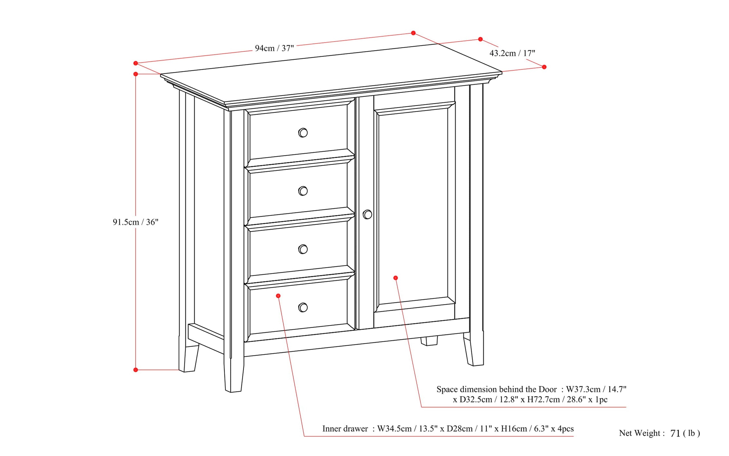Light Golden Brown | Amherst Medium Storage Cabinet