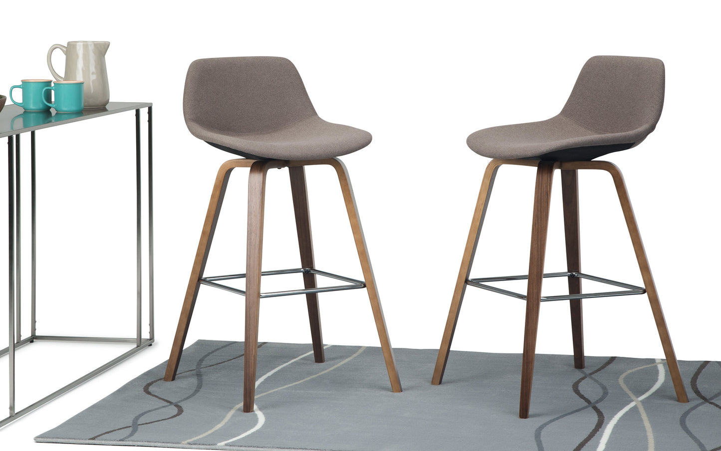 Randolph Bentwood Counter Height Stool (Set of 2) in Woven Fabric