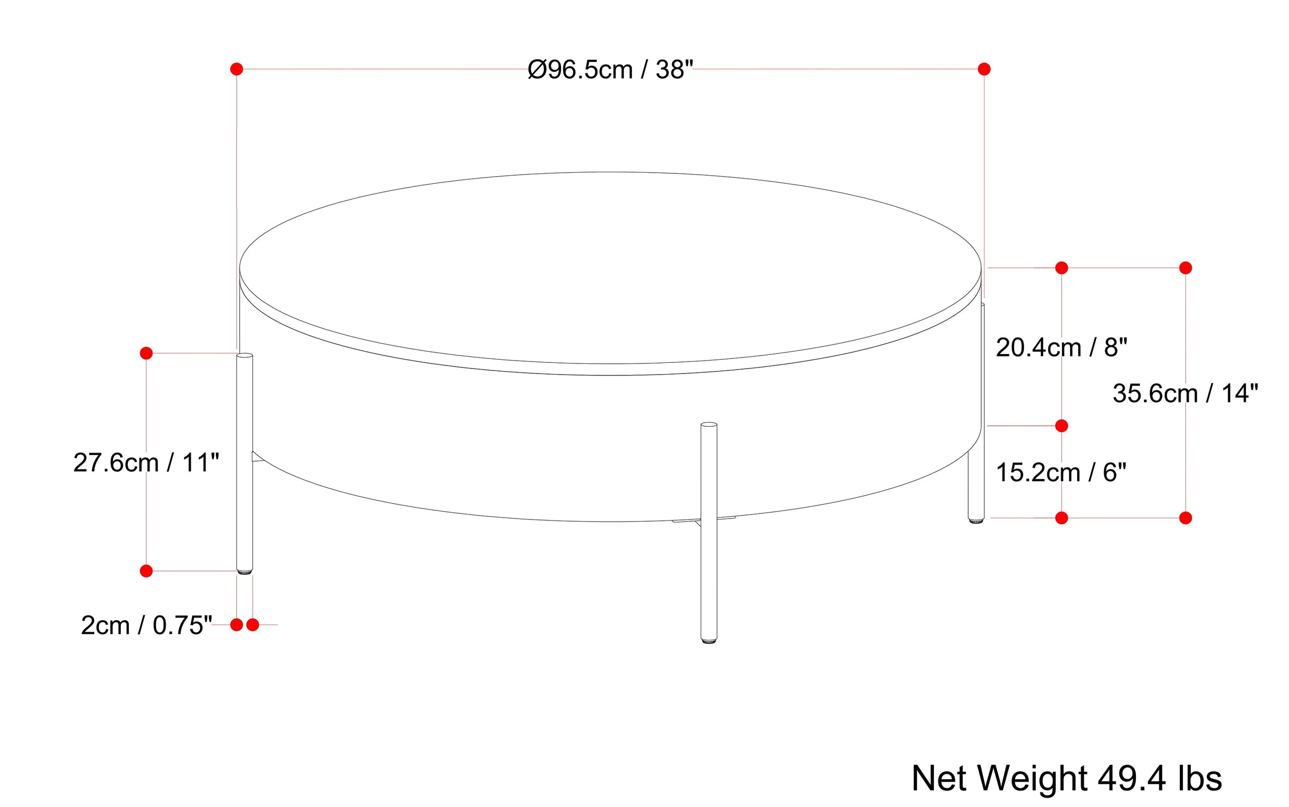 Natural | Rayburn Drum Coffee Table in Mango