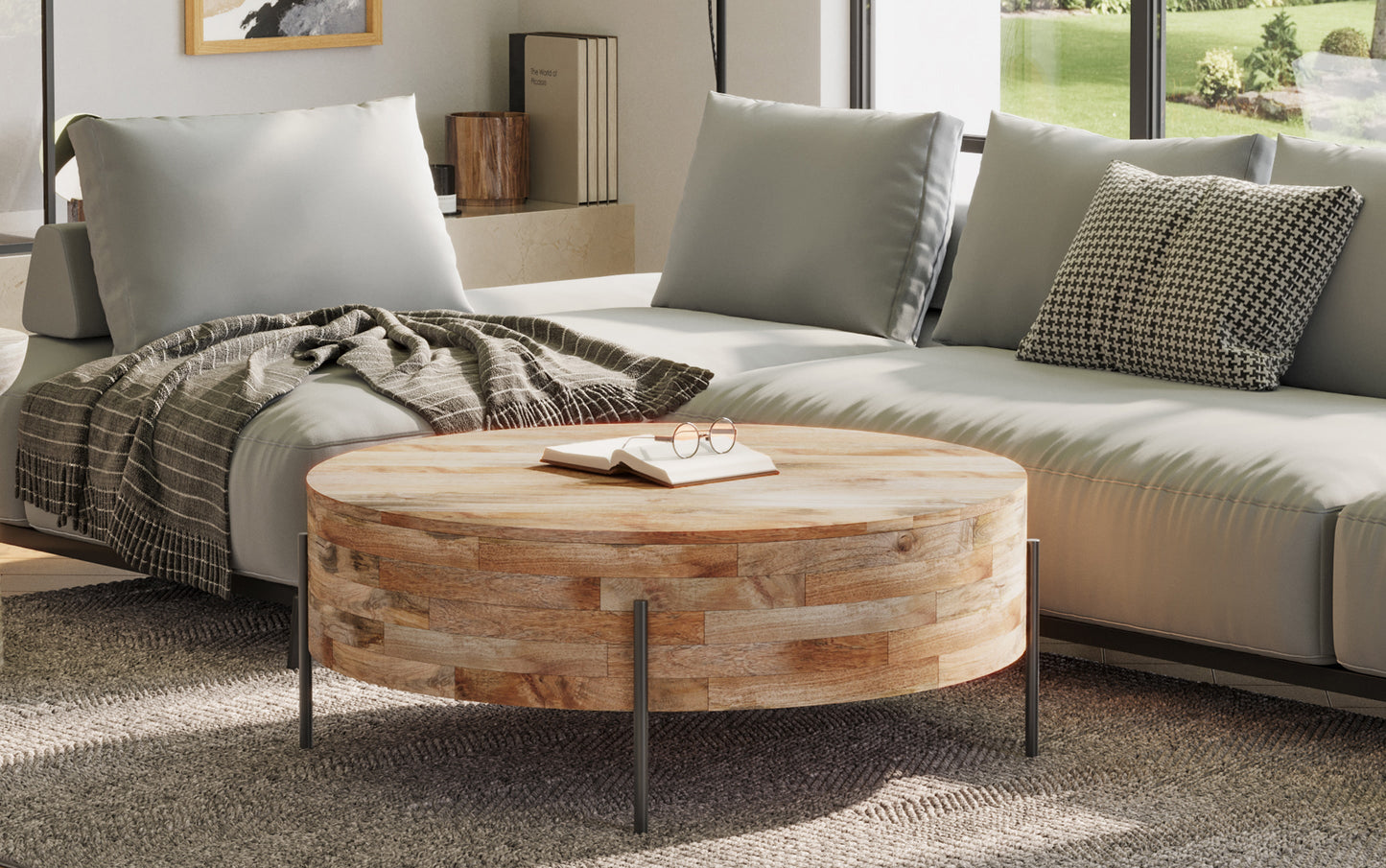 Rayburn Drum Coffee Table in Mango