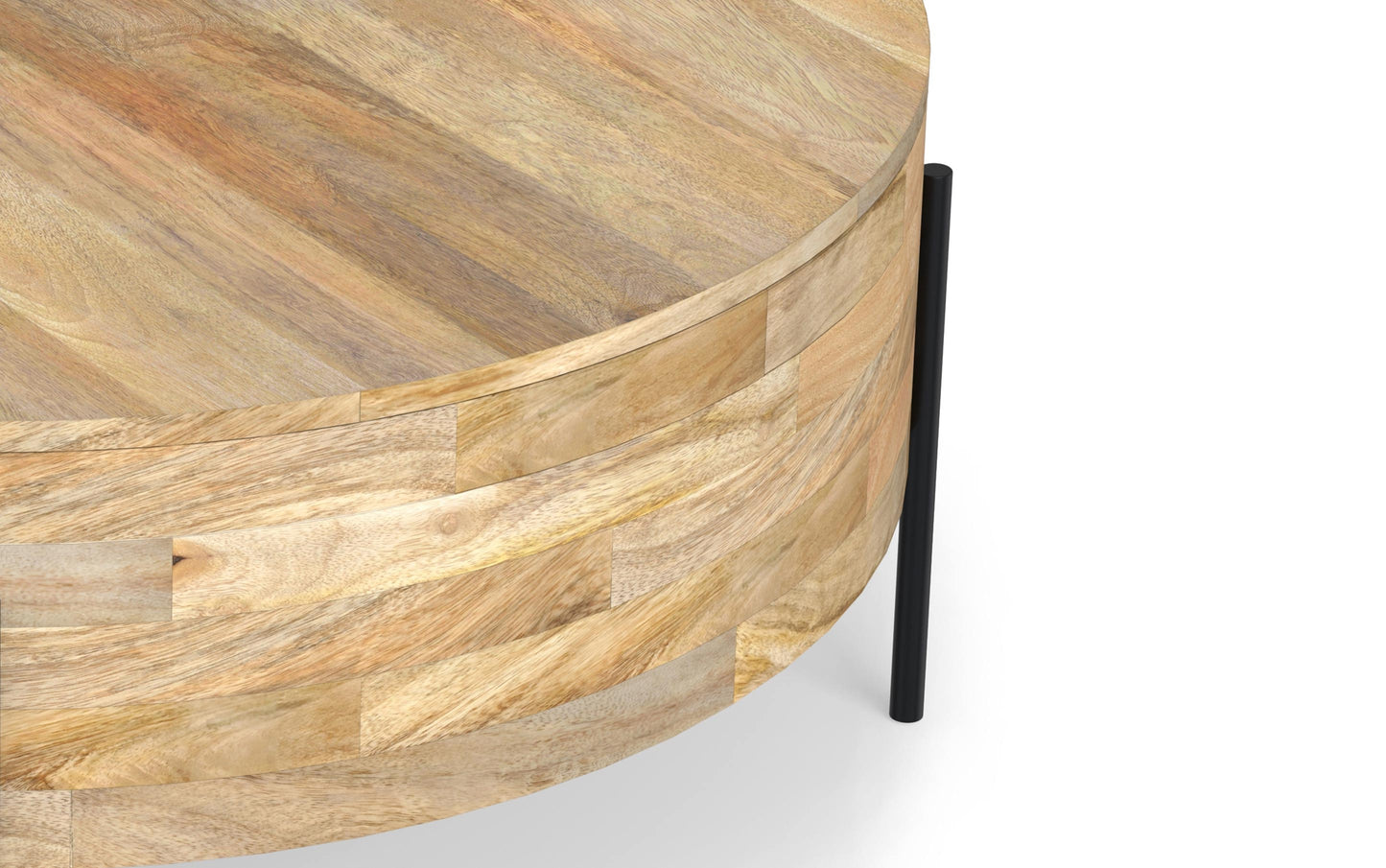 Natural | Rayburn Drum Coffee Table in Mango