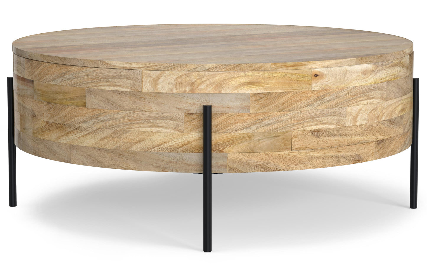Natural | Rayburn Drum Coffee Table in Mango