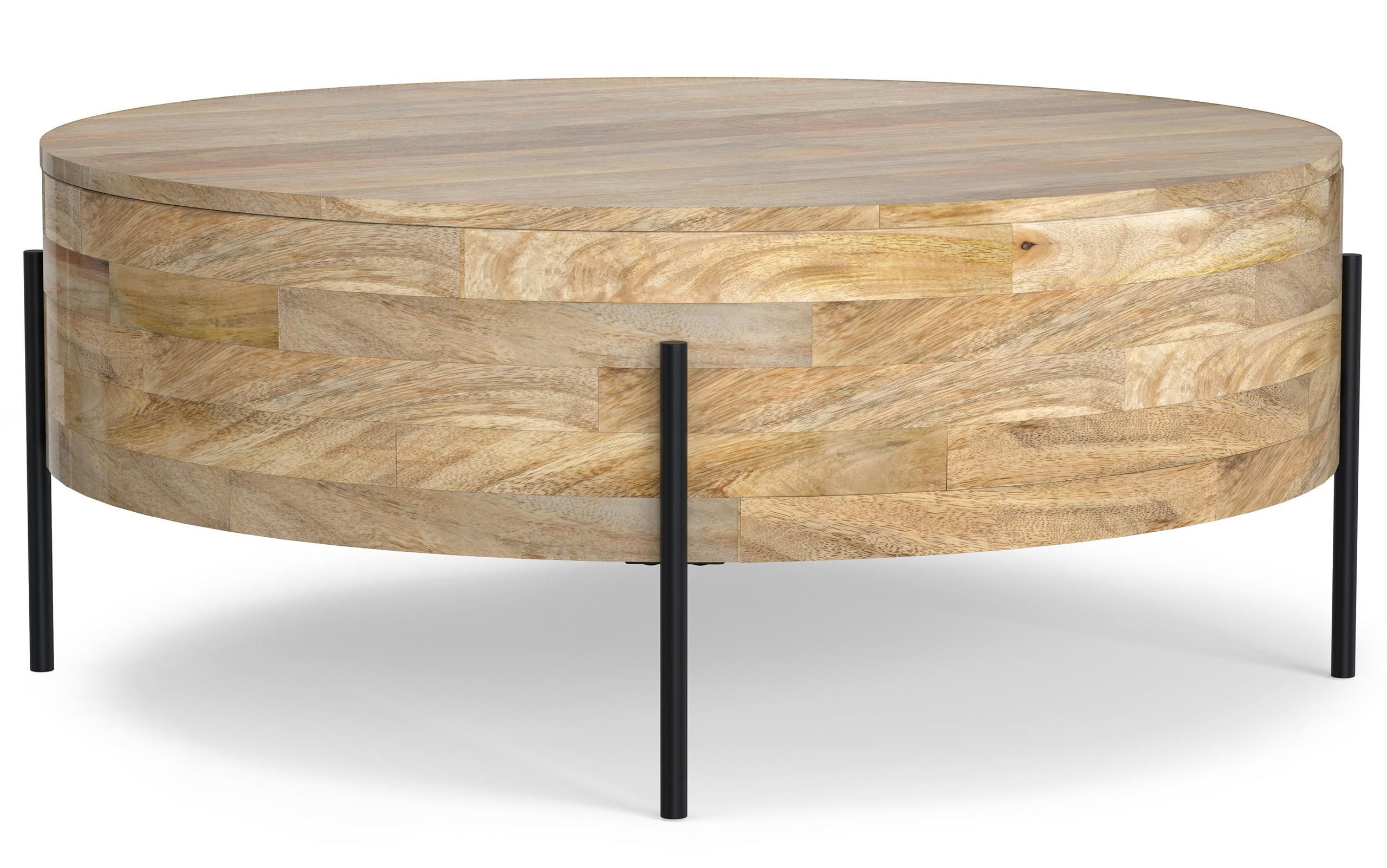 Natural | Rayburn Drum Coffee Table in Mango