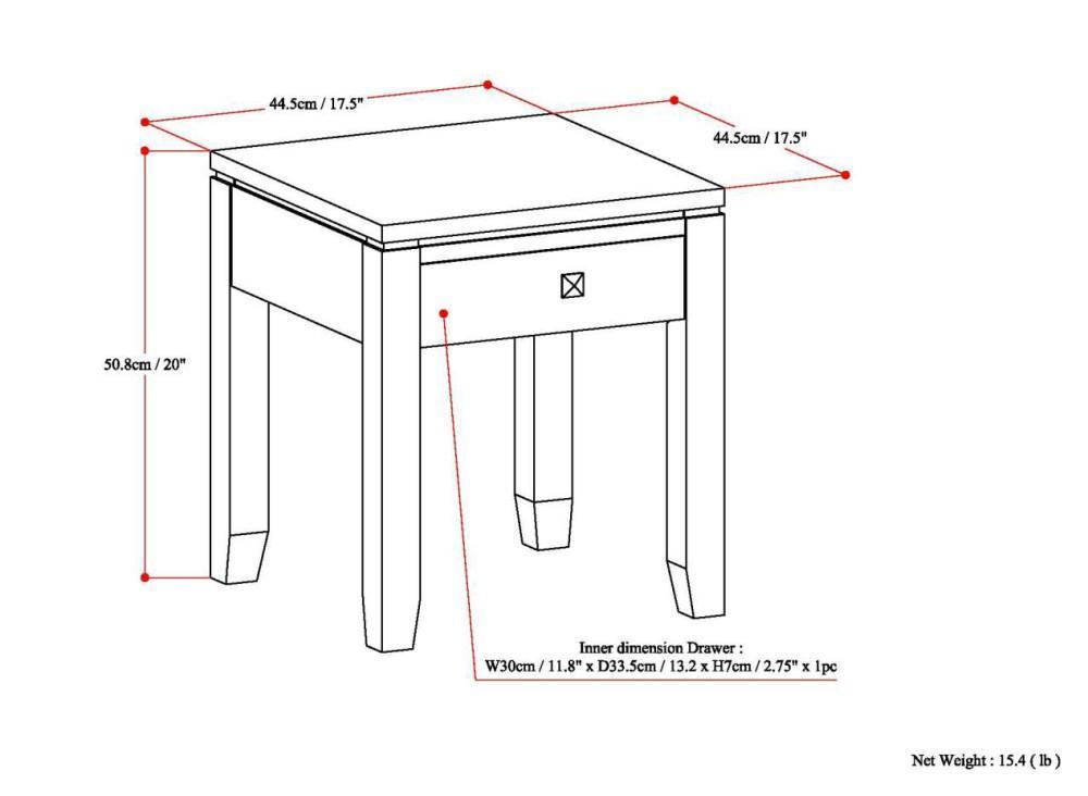 Mahogany Brown | Cosmopolitan End Side Table