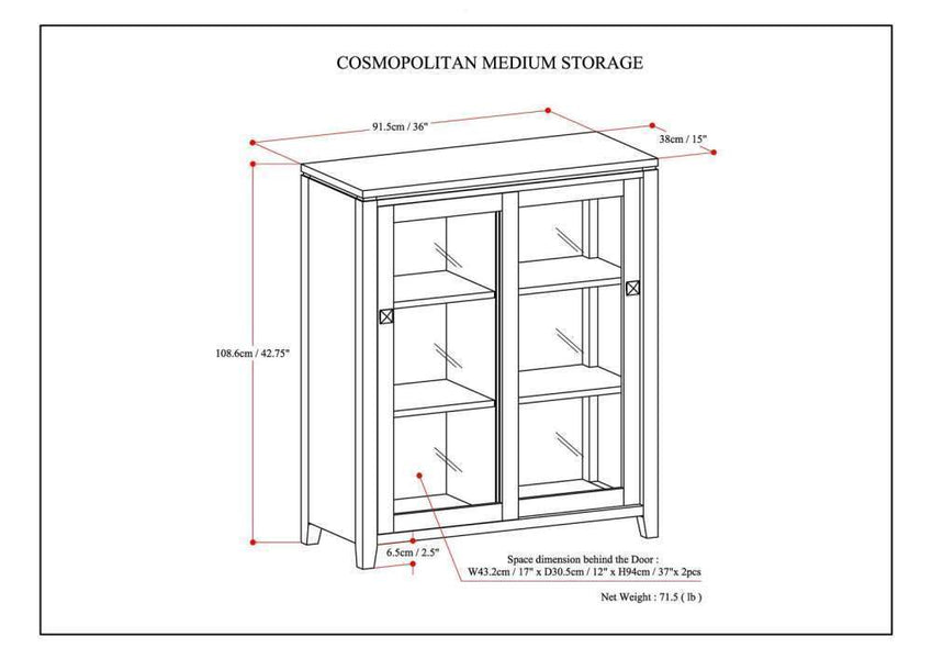 Mahogany Brown | Cosmopolitan Medium Storage Cabinet