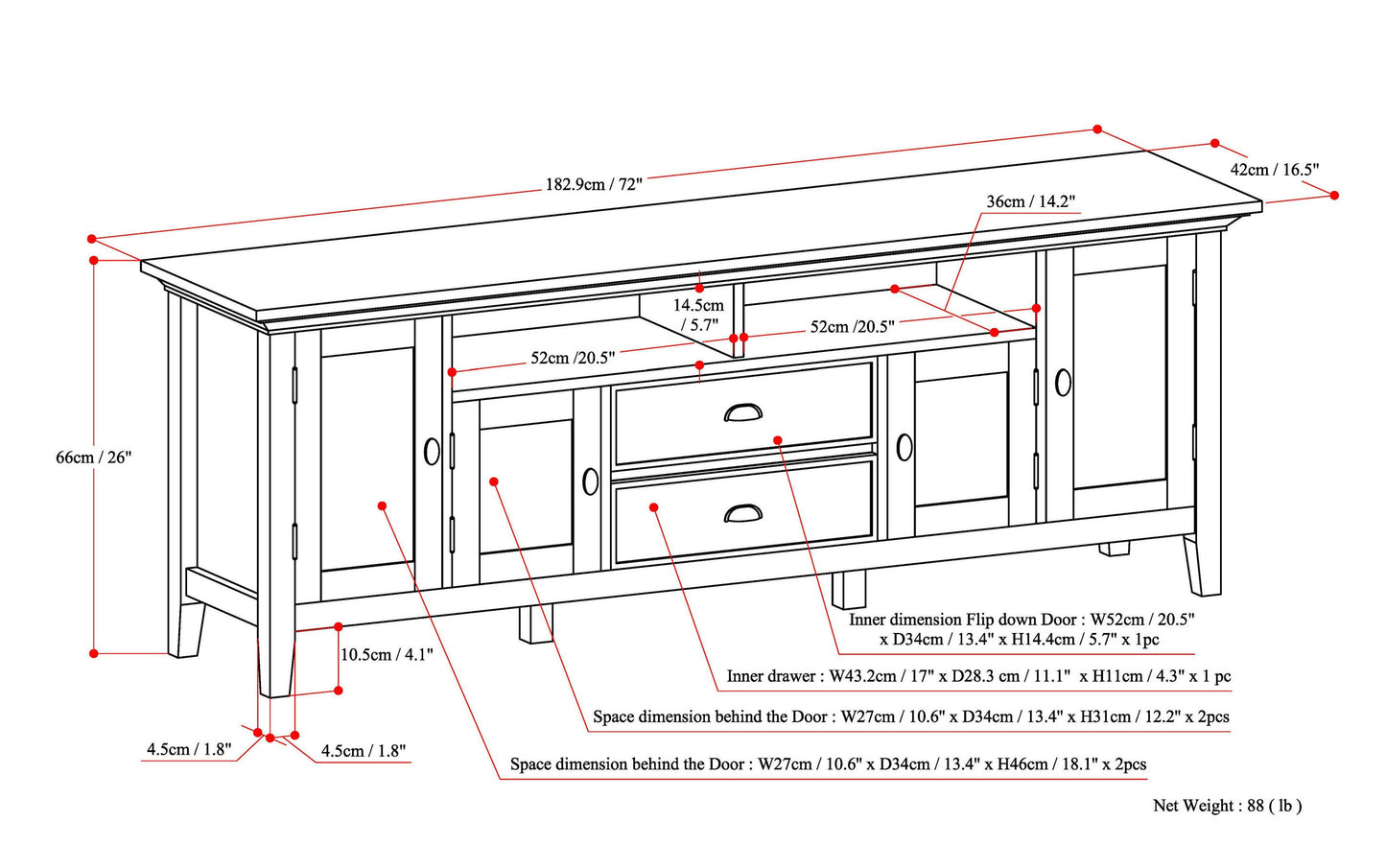 Redmond 72 inch TV Stand