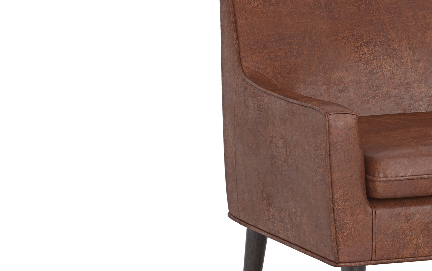 Distressed Saddle Brown Distressed Vegan Leather | Robson Accent Chair