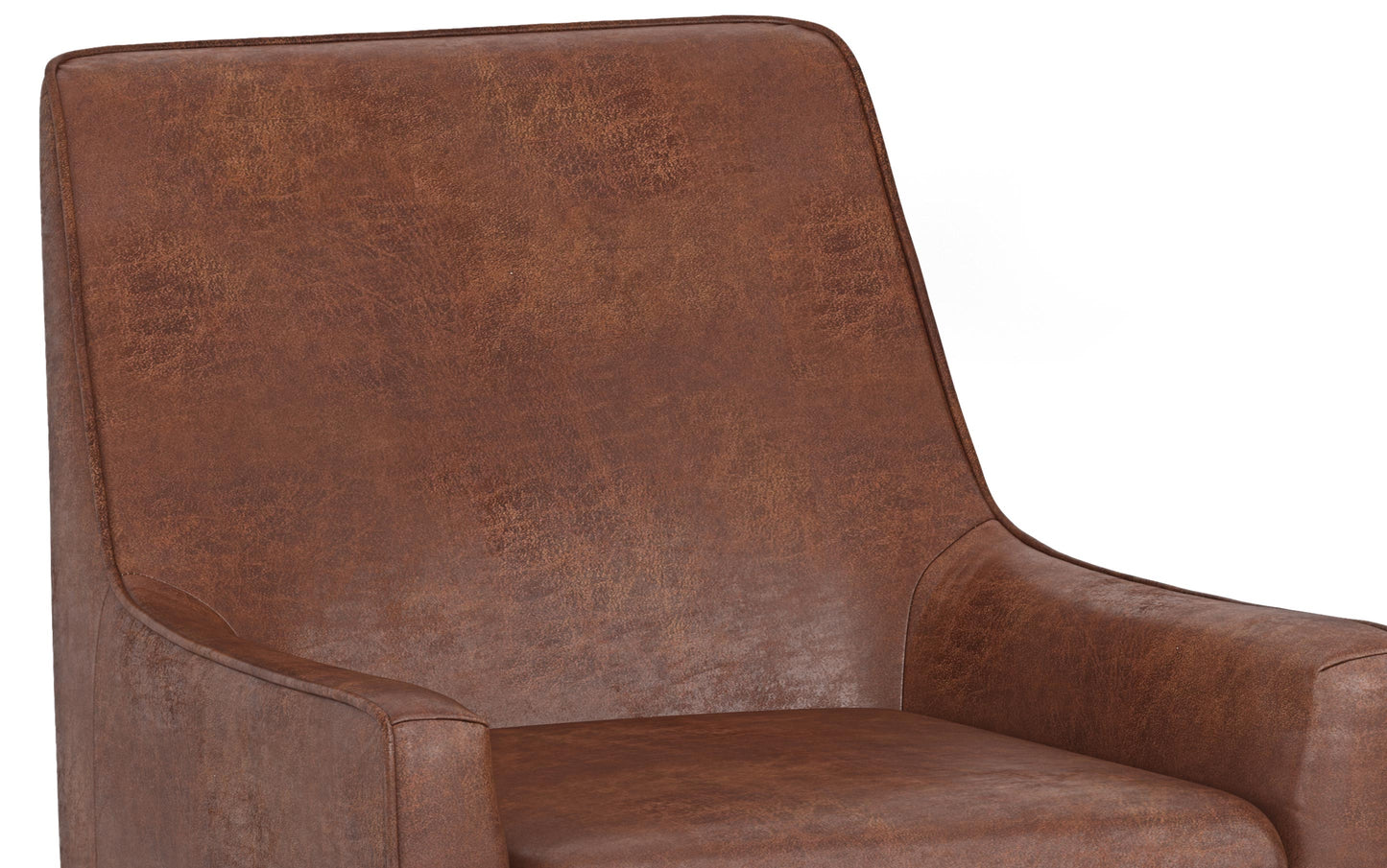 Distressed Saddle Brown Distressed Vegan Leather | Robson Accent Chair