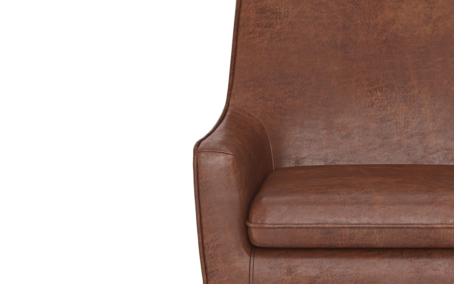 Distressed Saddle Brown Distressed Vegan Leather | Robson Accent Chair