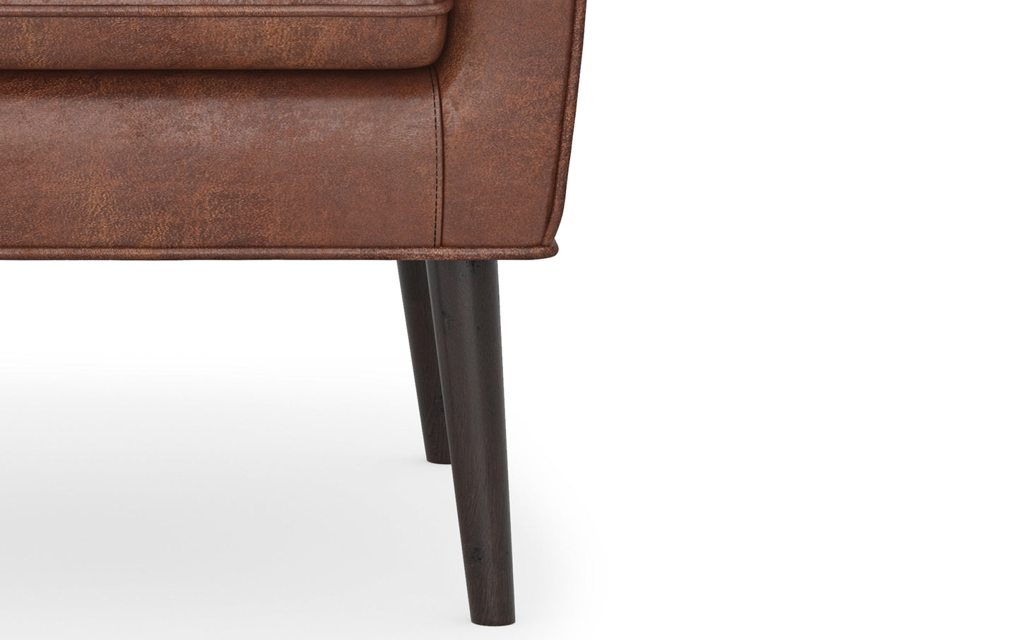 Distressed Saddle Brown Distressed Vegan Leather | Robson Accent Chair