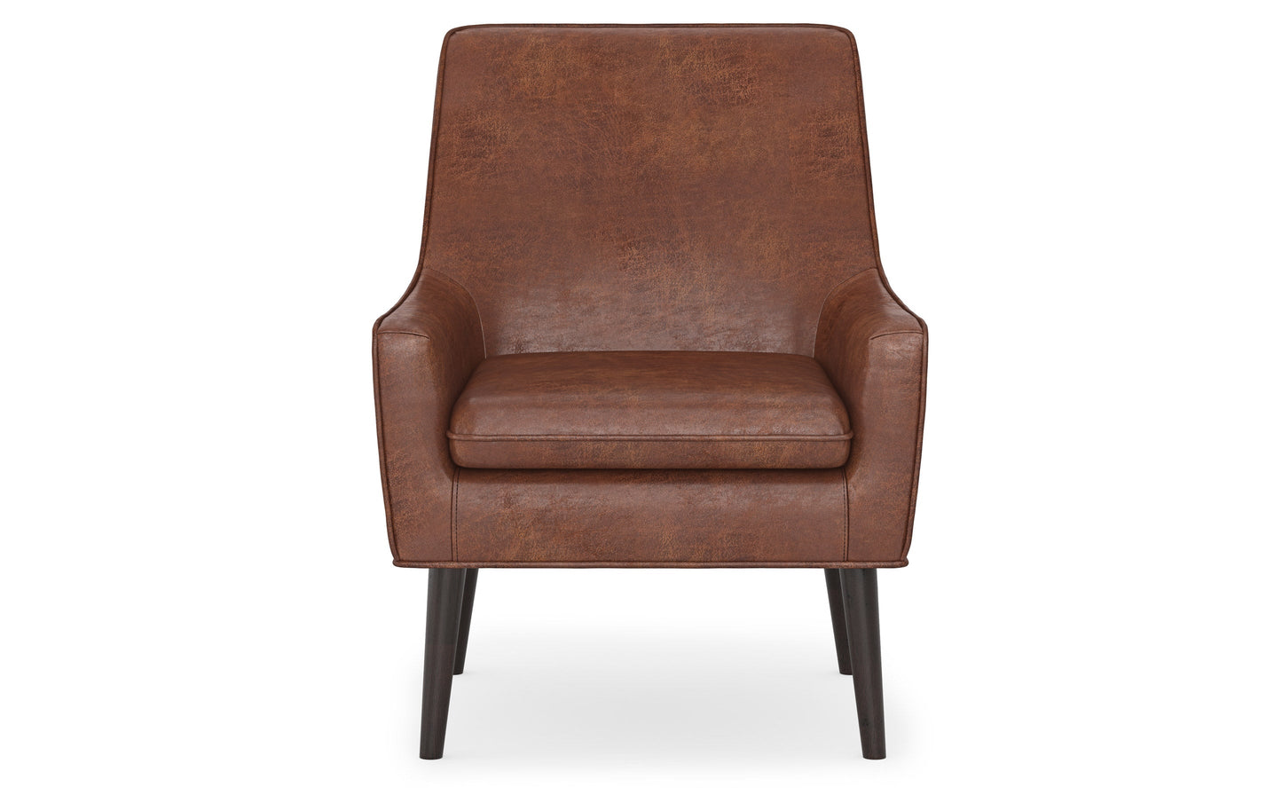Distressed Saddle Brown Distressed Vegan Leather | Robson Accent Chair