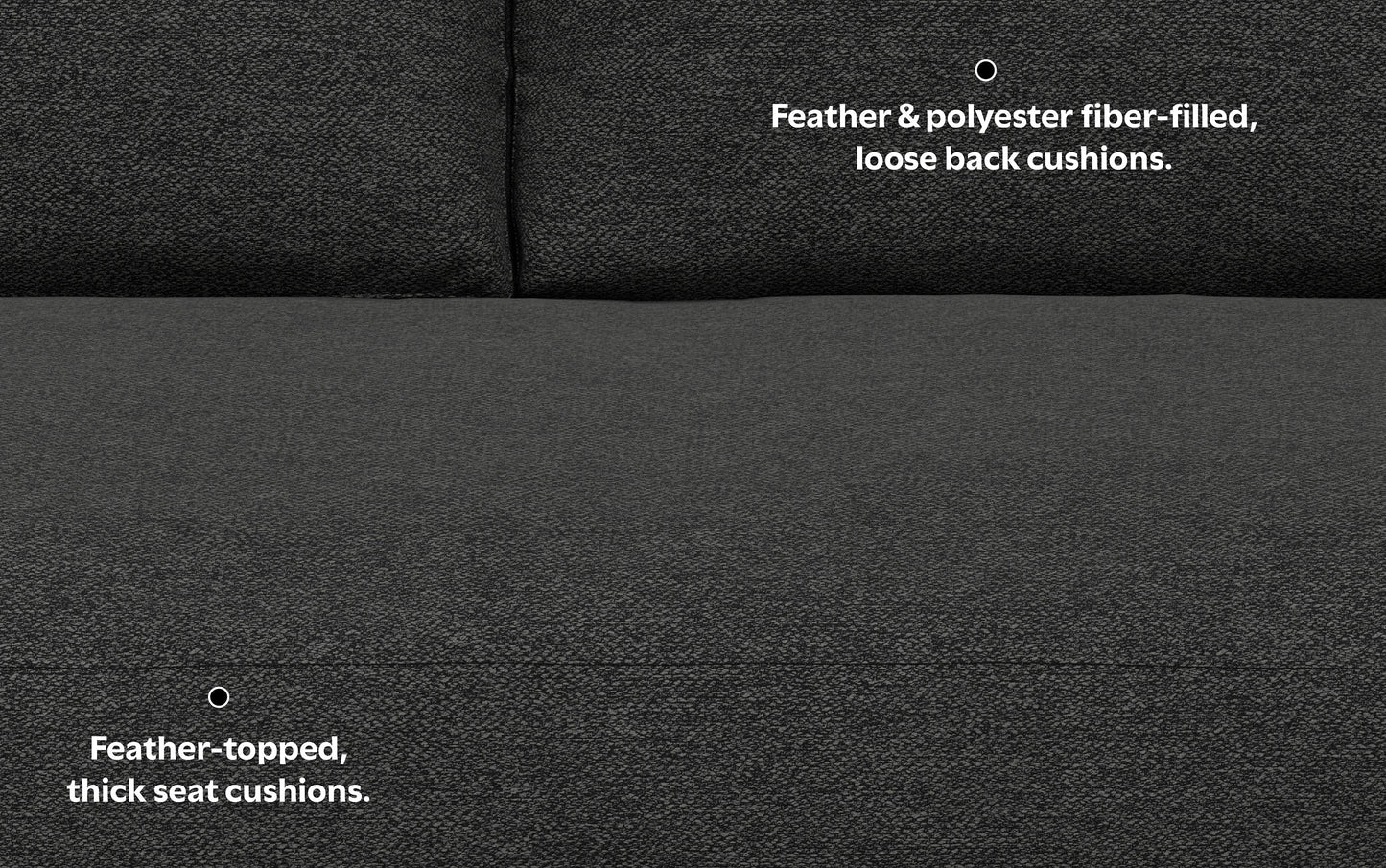 Charcoal Grey Woven-Blend Fabric | Morrison Mid Century Sectional