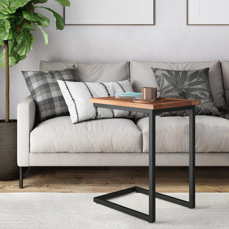 Dark Cognac Brown | Skyler Wide C Side Table in Mango