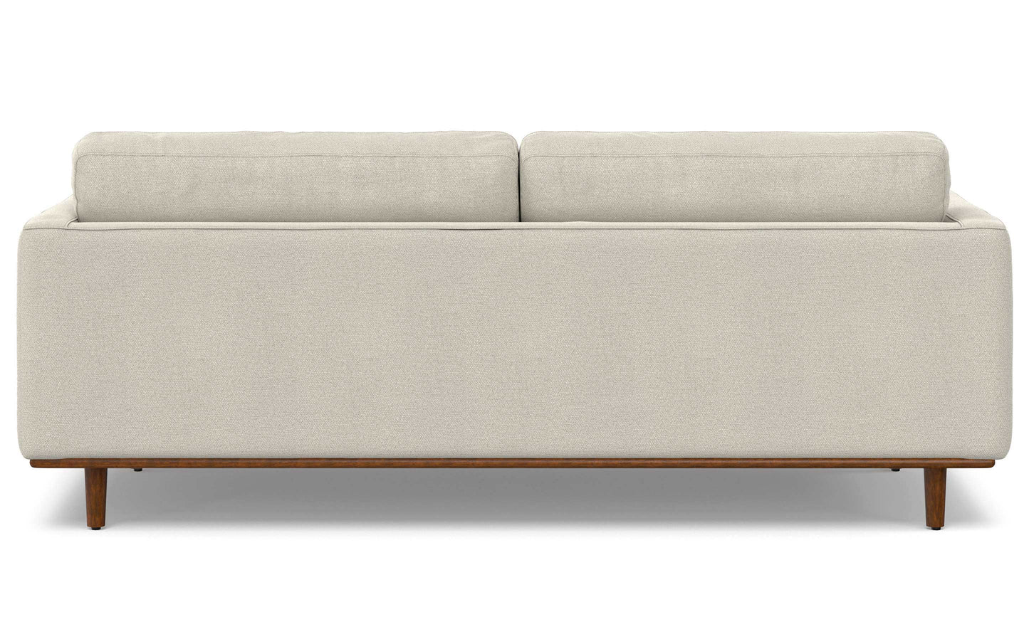 Cream White Woven-Blend Fabric | Morrison 88.5 inch Mid Century Sofa