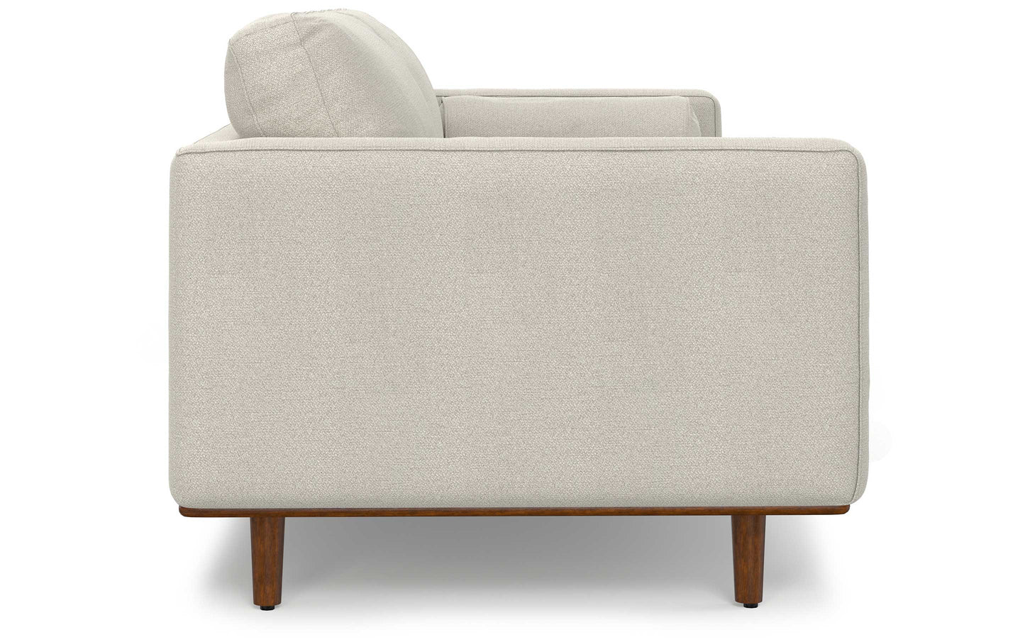 Cream White Woven-Blend Fabric | Morrison 88.5 inch Mid Century Sofa