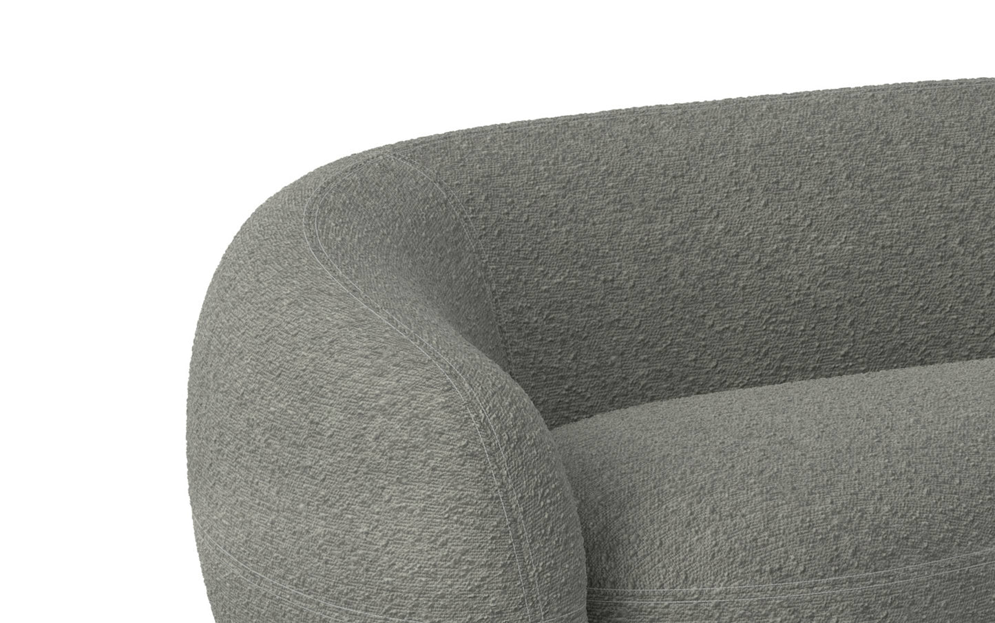 Stone Grey Boucle Performance Fabric | Sherri 89 inch Sofa in Boucle Performance Fabric