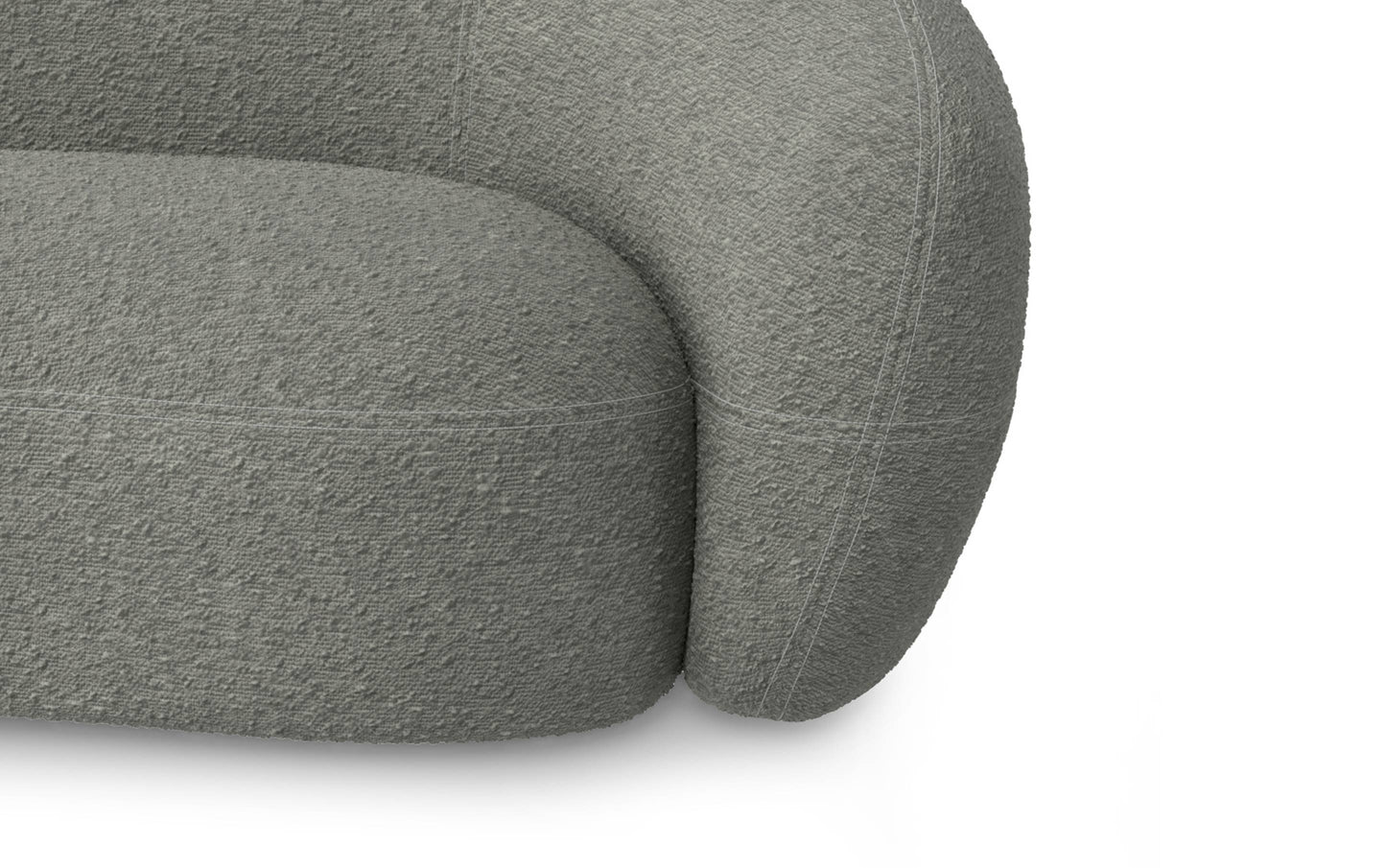 Stone Grey Boucle Performance Fabric | Sherri 89 inch Sofa in Boucle Performance Fabric
