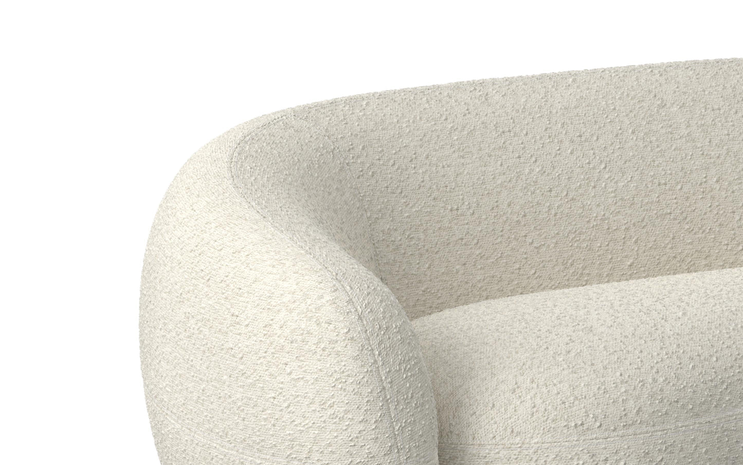 Vanilla Cream Boucle Performance Fabric | Sherri 89 inch Sofa in Boucle Performance Fabric