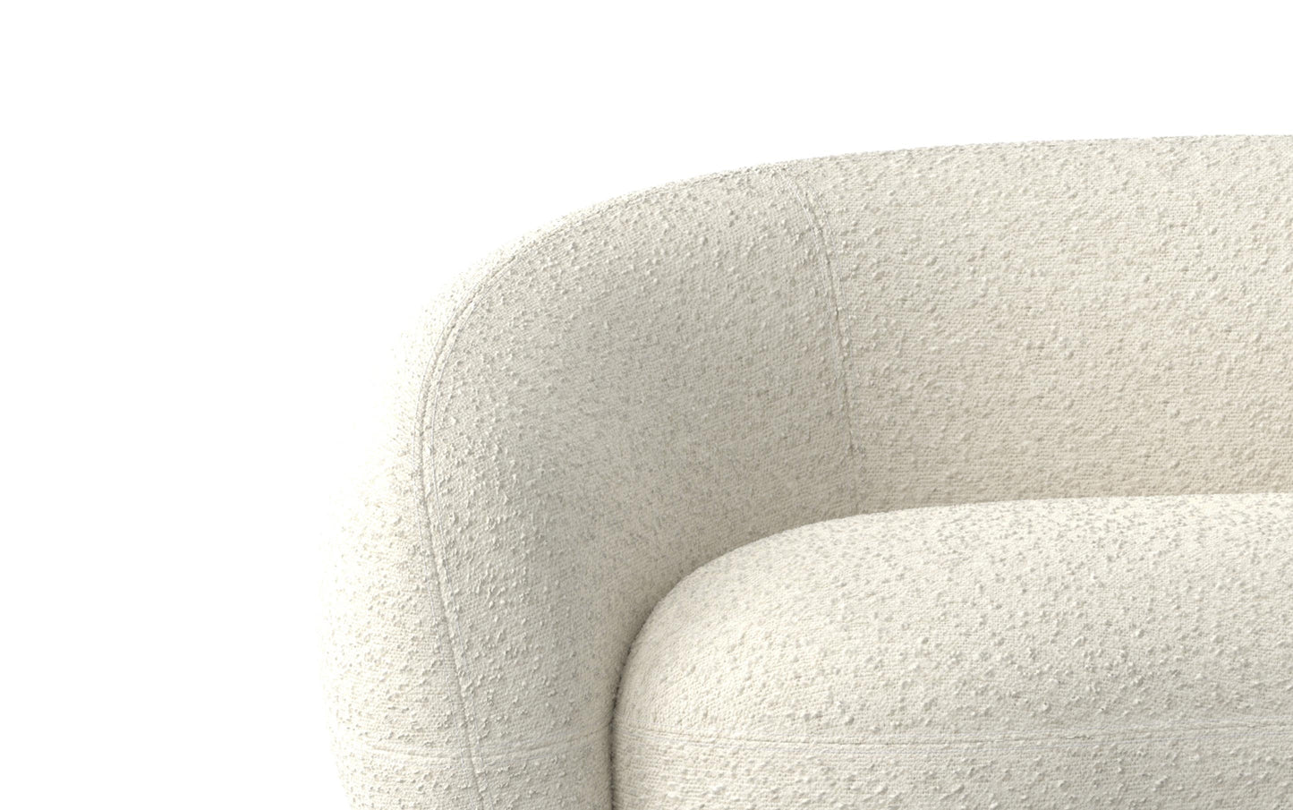 Vanilla Cream Boucle Performance Fabric | Sherri 89 inch Sofa in Boucle Performance Fabric