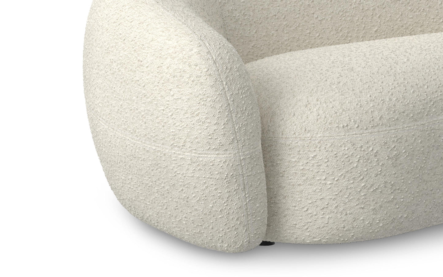 Vanilla Cream Boucle Performance Fabric | Sherri 89 inch Sofa in Boucle Performance Fabric