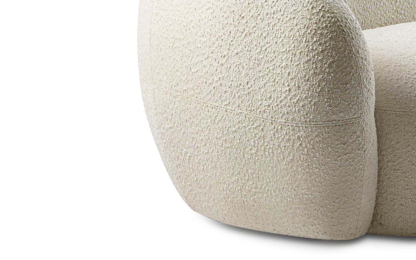 Vanilla Cream Boucle Performance Fabric | Sherri 89 inch Sofa in Boucle Performance Fabric