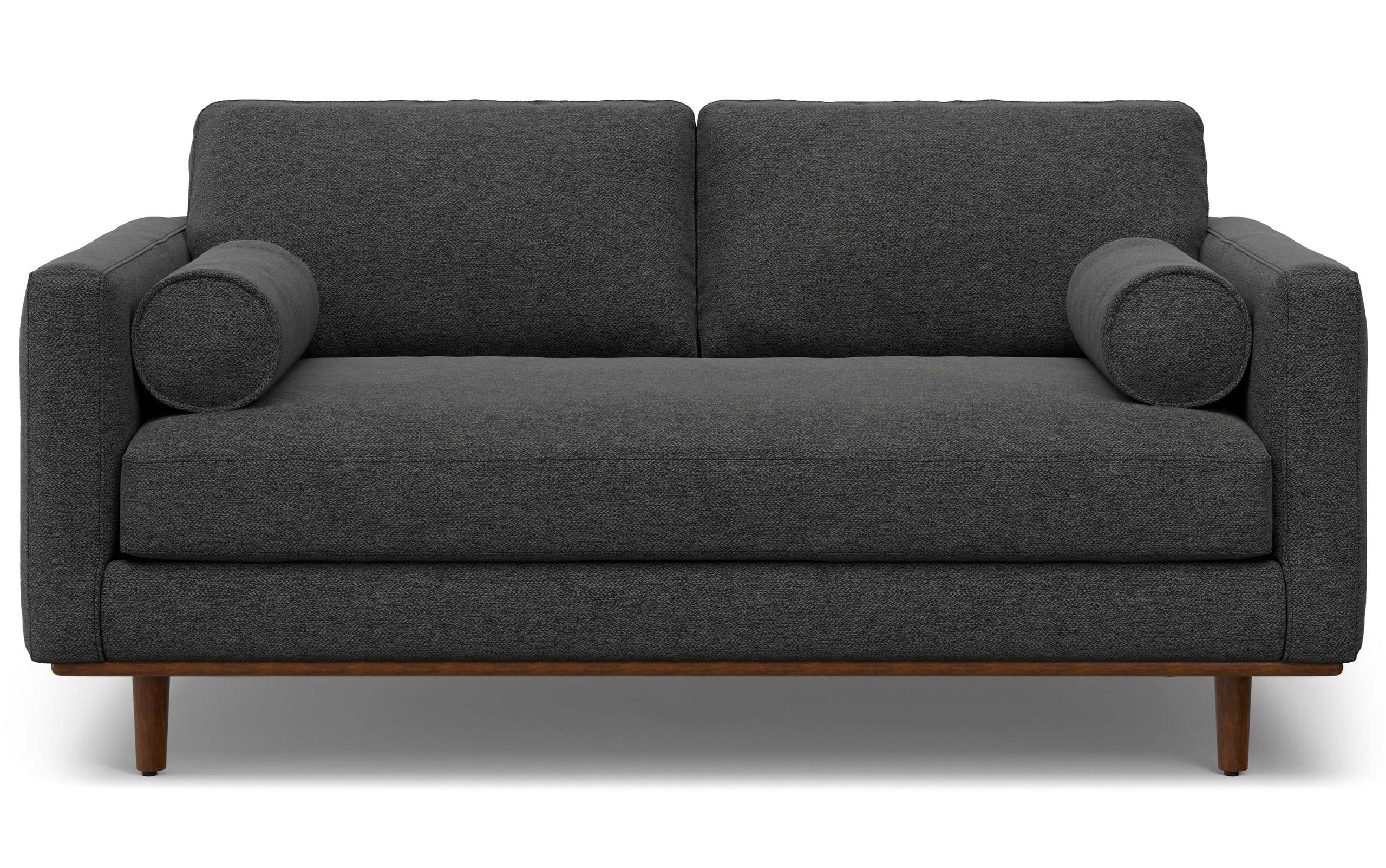 Charcoal Grey Woven-Blend Fabric | Morrison 72-inch Sofa and Ottoman Set in Woven-Blend Fabric