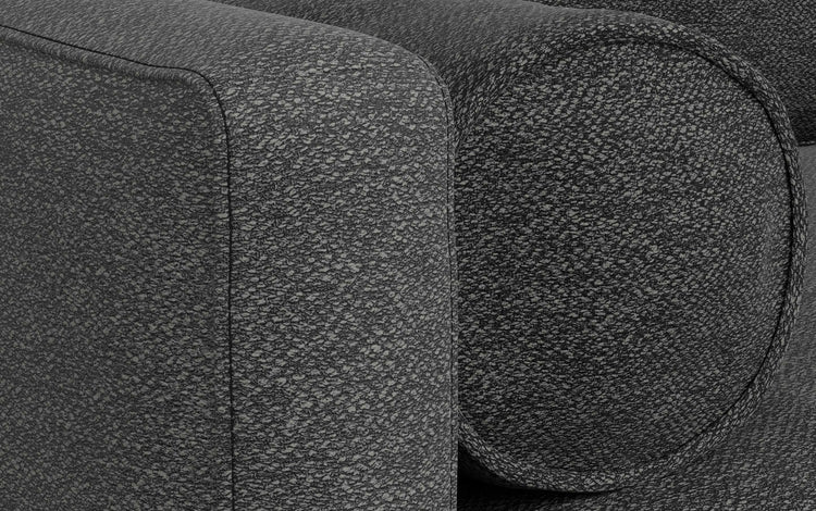 Charcoal Grey Woven-Blend Fabric | Morrison 72-inch Sofa and Ottoman Set in Woven-Blend Fabric