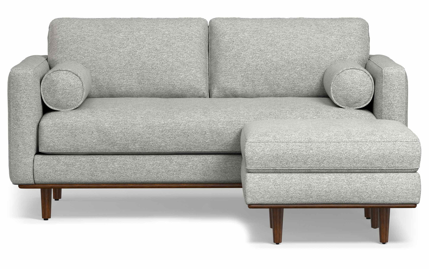 Mist Grey Woven-Blend Fabric | Morrison 72-inch Sofa and Ottoman Set in Woven-Blend Fabric