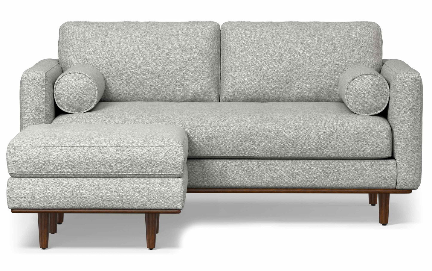 Mist Grey Woven-Blend Fabric | Morrison 72-inch Sofa and Ottoman Set in Woven-Blend Fabric
