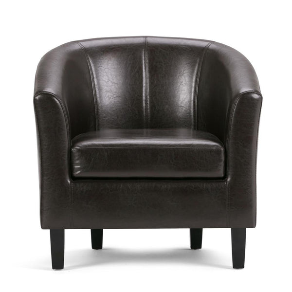 Dark Brown Vegan Leather | Austin Vegan Leather Tub Chair