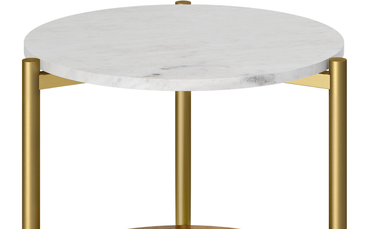 Wagner Round Marble & Wood Side Table