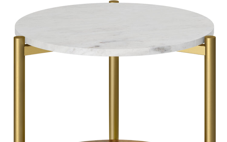 Wagner Round Marble & Wood Side Table